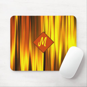 Fire Flame Colour of Red Yellow Monogram Mouse Pad