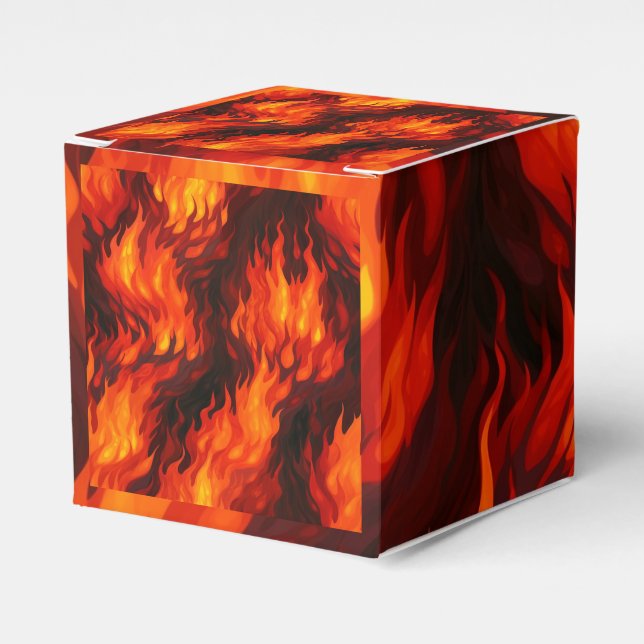 Fire Flame Favour Box (Front Side)