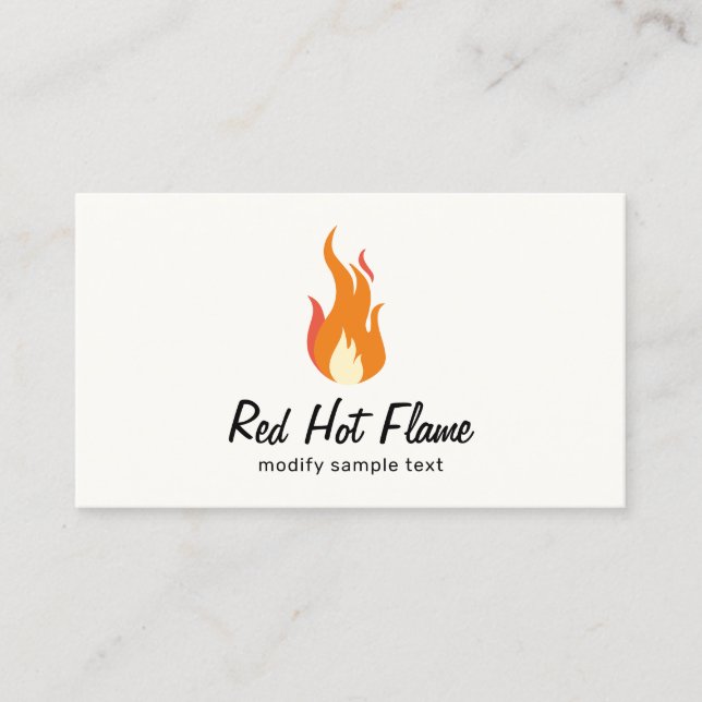 Fire Flame Logo Business Card (Front)