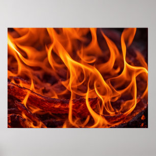 Fire flame macro  poster