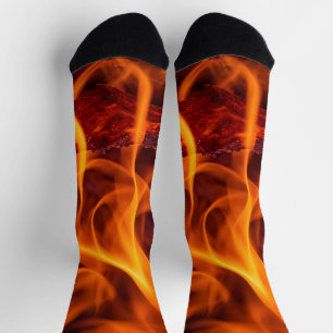 Fire flame macro socks