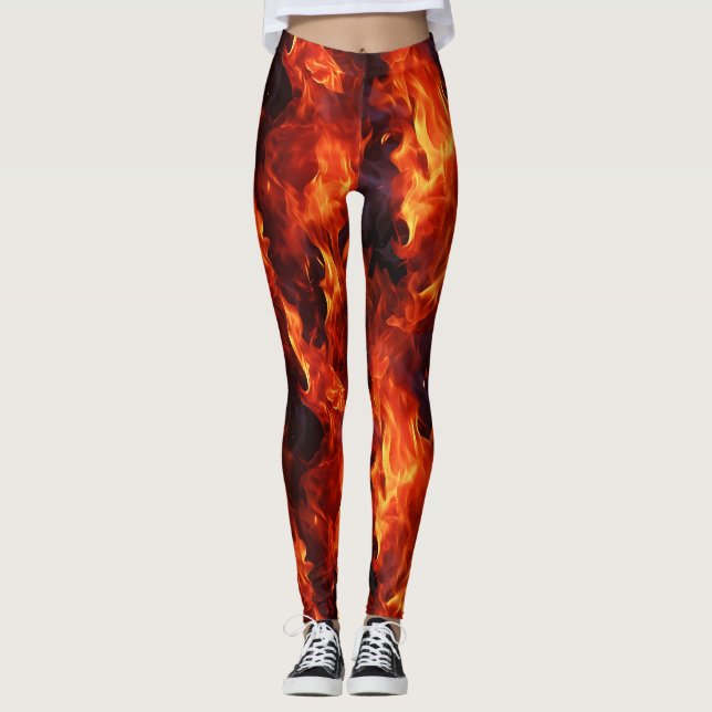 Fire Flame Pattern Leggings (Front)