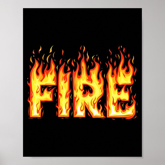Fire Flame Shirt Adult Kids Men Women Fire And Ice Poster (Front)