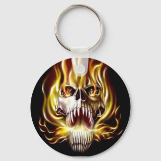 fire-flame-skull-evil key ring