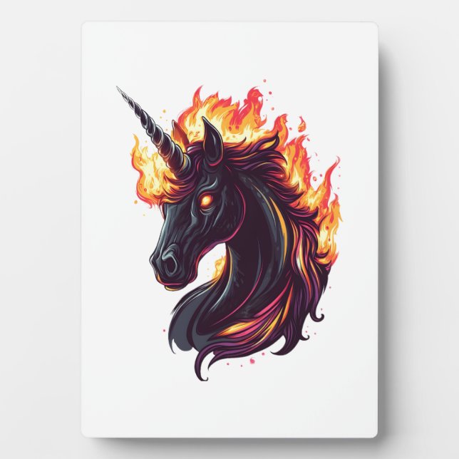Fire & Flame Unicorn (1) Plaque (Front)