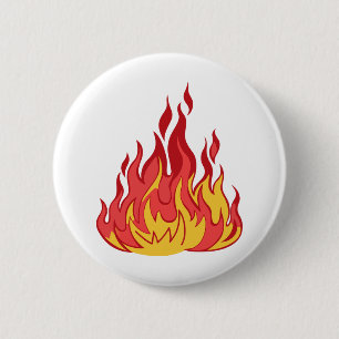 Fire Flames 6 Cm Round Badge