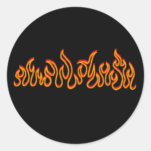 Fire Flames Blaze Outline Classic Round Sticker