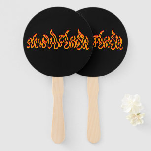 Fire Flames Blaze Outline Hand Fan