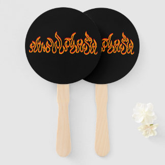 Fire Flames Blaze Outline Hand Fan