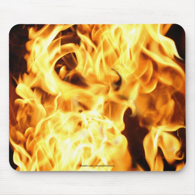 Fire & Flames Burning Fiery Gift Mousepad (Front)