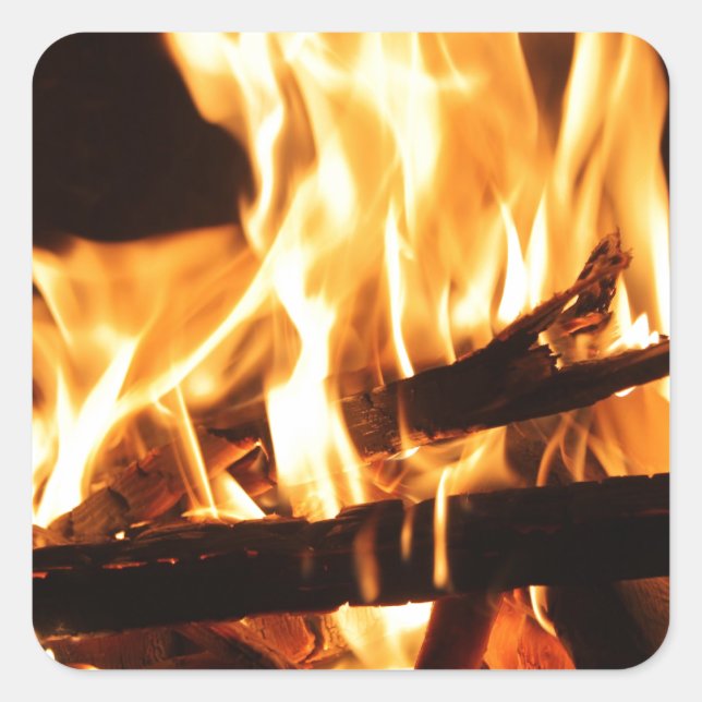 Fire & Flames Square Sticker (Front)