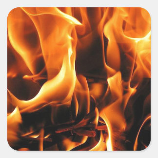 Fire, flames square sticker