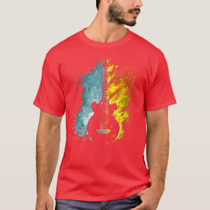 Fire Flames Water Abstract Art Design Musician Gui T-Shirt