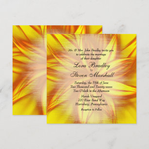 Fire Floral Wedding Theme Invitation