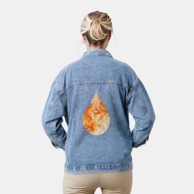 Fire Flowers Denim Jacket (Model)