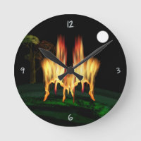 Fire Fly Round Clock