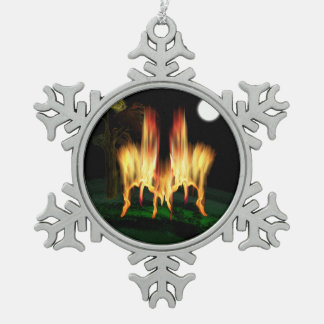 Fire Fly Snowflake Pewter Christmas Ornament