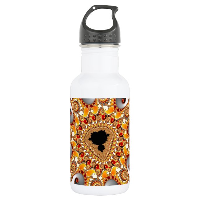Fire fractal 532 ml water bottle (Front)