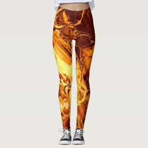 Fire Fractal Art 5-6 Image Options Leggings