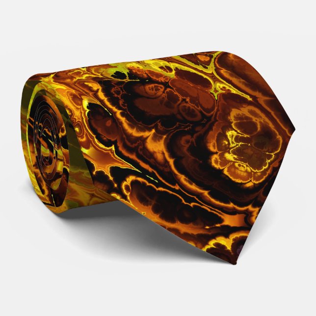 Fire Fractal Art 8 Tie (Rolled)