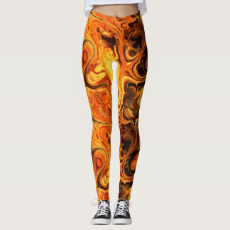 Fire Fractal Art 9-10 Image Options Leggings