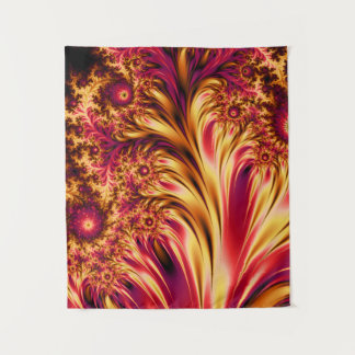 Fire Fractals Vibrant Mesmerising Cool Trippy Tape Tapestry