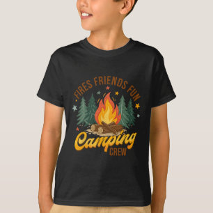 Fire Friends Fun Camping Crew Summer Camper Camfir T-Shirt
