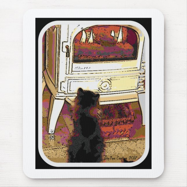 Fire Gazing Kitty Mouse Pad (Front)