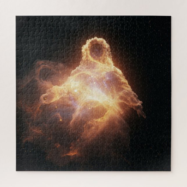 Fire Glowing Spirit in Mystical Unknown Darkness Jigsaw Puzzle (Vertical)