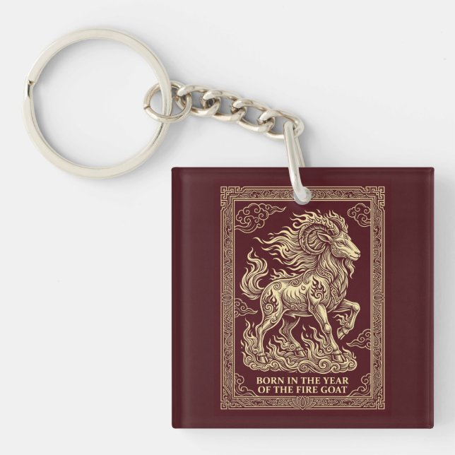 Fire Goat 2027 Birthday Keychain  (Front)