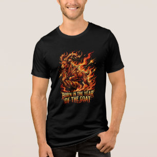 Fire Goat 2027 Born Birthday Tee Year Of The Goat