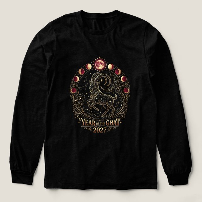 Fire Goat 2027 Capricorn Long Sleeve  Tri-Blend Shirt (Design Front)