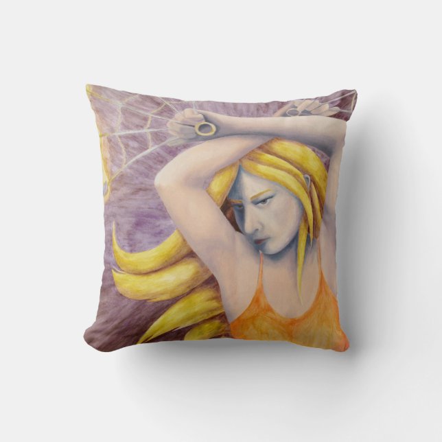 Fire Goddess Dancing Throw Pillow (Front)