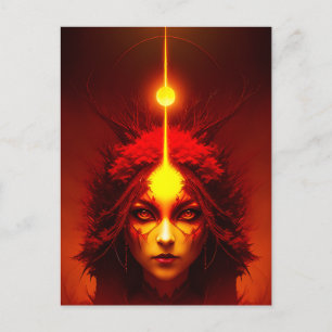 Fire Goddess Fantasy Art Postcard