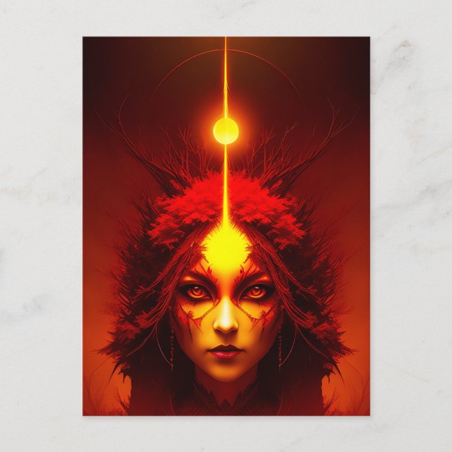 Fire Goddess Fantasy Art Postcard (Front)