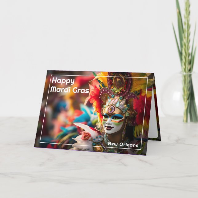 💚💜💛Fire & Gold: Mardi Gras Spectacle Card (Front)