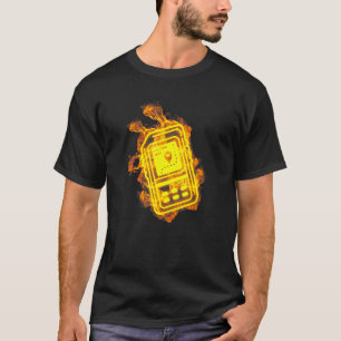 Fire Gps Tracker Flames Geocaching Geocacher T-Shirt
