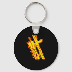 Fire Guard Flashlight and Baton Key Ring