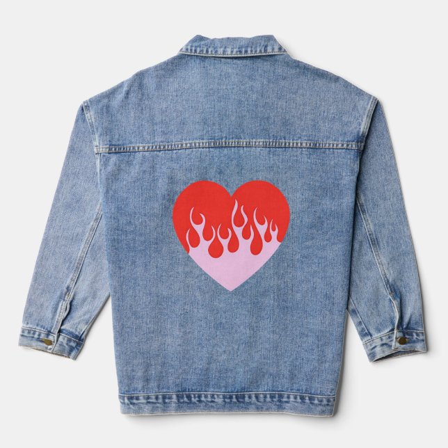 Fire Heart Denim Jacket (Back)