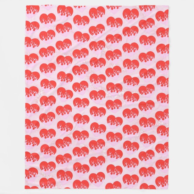 Fire Heart Fleece Blanket (Front)