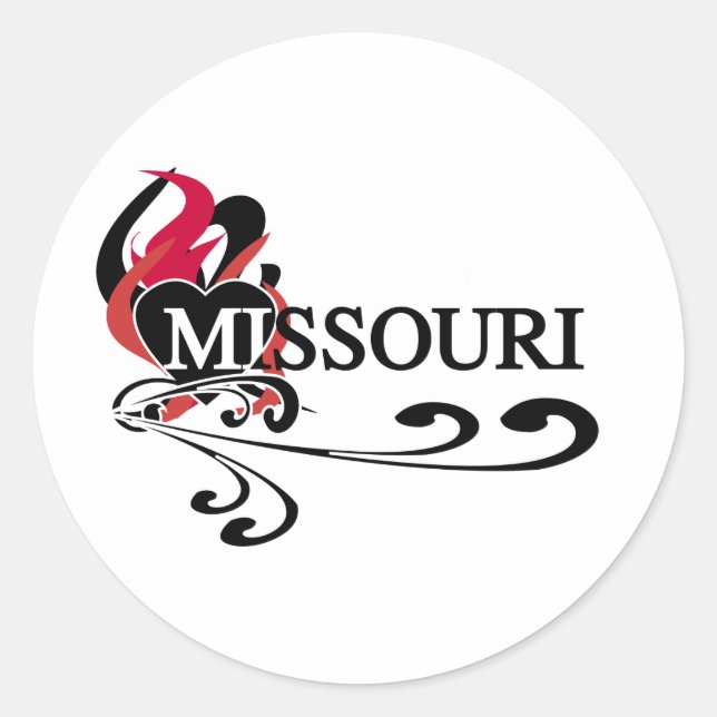 Fire Heart Missouri Classic Round Sticker (Front)