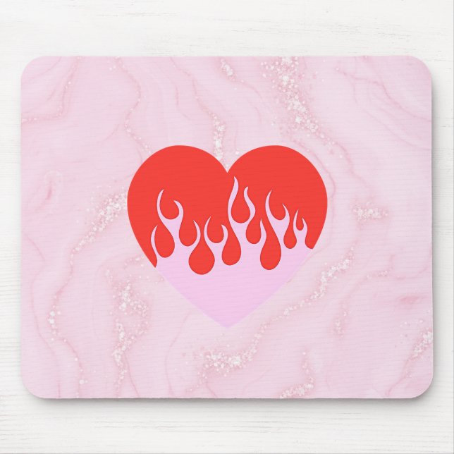 Fire Heart Mouse Pad (Front)