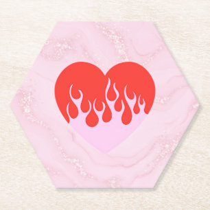 Fire Heart Paper Coaster