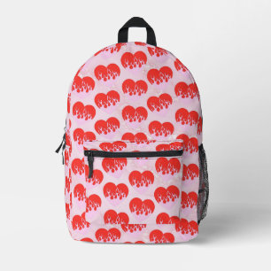 Fire Heart Printed Backpack