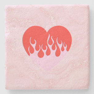 Fire Heart Stone Coaster