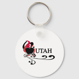 Fire Heart Utah Key Ring