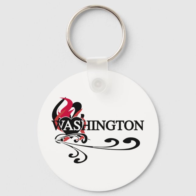 Fire Heart Washington Key Ring (Front)