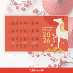 Fire Horse 2026 Chinese New Year Magnetic Calendar