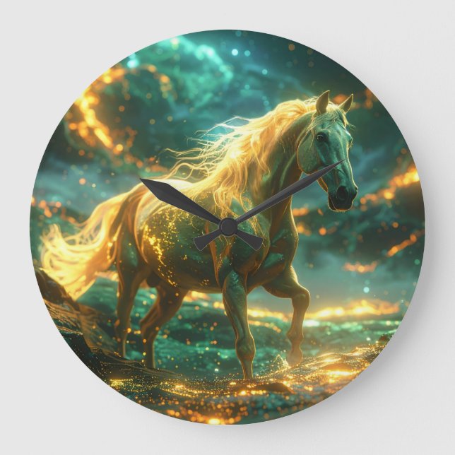 FIRE HORSE - CHINESE ZODIAC -  LARGE CLOCK (Front)