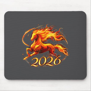 Fire Horse Chinese Zodiac Symbol 2026 Lunar New Ye Mouse Pad